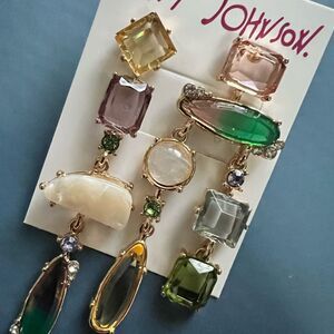 💚 Betsey Johnson Multicolor Mismatched Drop Dangle Earrings 💚